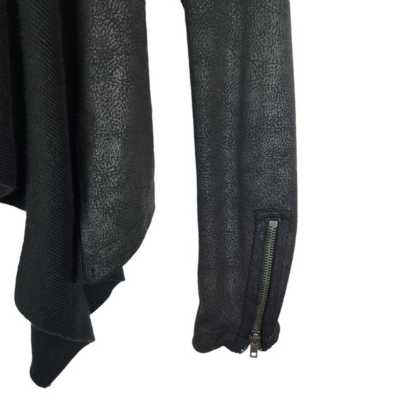 Faux leather draped front moto jacket - Picture 2 of 7